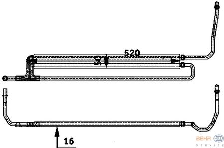 Chłodnica oleju, układ kierowania BEHR HELLA SERVICE 8MO 376 726-351