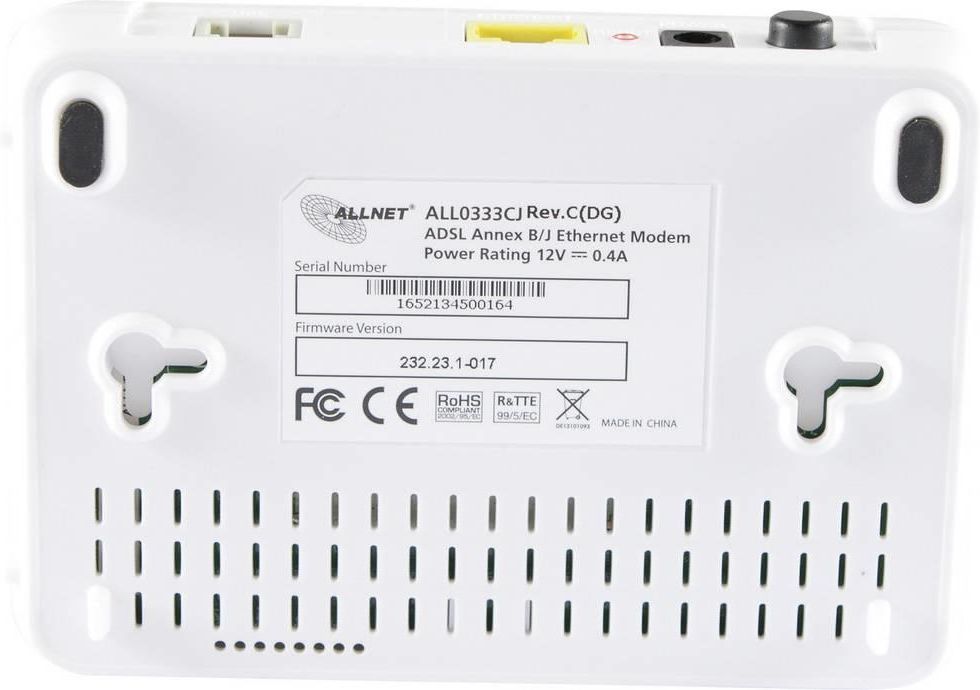 ALLNET ADSL/ADSL2, 24 MB/S, 1 X LAN RJ45, 1 X ADSL2 RJ11 38816003348 (ALL0333CJ Rev.B) - zdjęcie 1 ALLNET ADSL/ADSL2, 24 MB/S, 1 X LAN RJ45, 1 X ADSL2 RJ11 38816003348 (ALL0333CJ Rev.B)