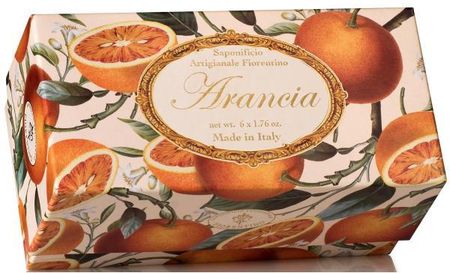 Saponificio Artigianale Fiorentino Pomarańcza zestaw tłoczonych mydeł w pudełku 6 x 50 g
