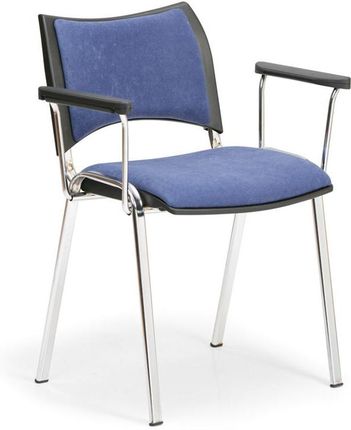 B2B Partner Krzesła Konferencyjne Smart - Chromowane Nogi, Z Podłokietnikami Niebieski