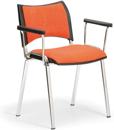 B2B Partner Krzesła Konferencyjne Smart - Chromowane Nogi, Z Podłokietnikami Pomarańczowy