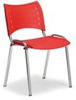 B2B Partner Plastikowe Krzesła Smart - Chromowane Nogi Czerwony