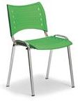 B2B Partner Plastikowe Krzesła Smart - Chromowane Nogi Zielony