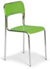 B2B Partner Plastikowe Krzesło Kuchenne Aska - Chromowane Nogi Zielony