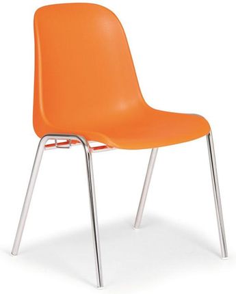 B2B Partner Plastikowe Krzesło Kuchenne Elena - Chromowane Nogi Pomarańczowy