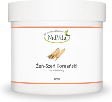 NatVita: żeń-szeń koreański korzeń (panax ginseng) mielony - 100 g