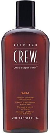 American Crew Classic szampon, odżywka do włosów i żel pod prysznic 3w1 dla mężczyzn 250ml