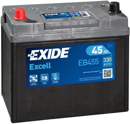 Exide Excell 45Ah 300A L+ EB455 