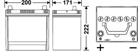 EXIDE _EB505 50 Ah 360 A P+