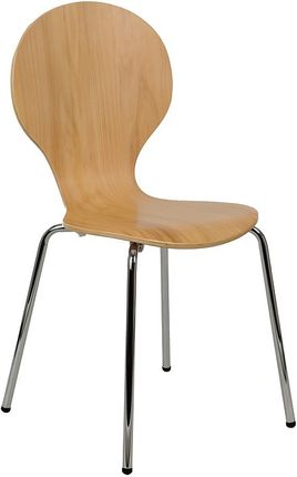 Krzesło Ze Sklejki, Stelaż Chromowany. Model S-122.