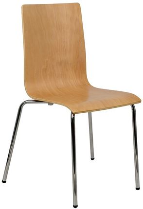 Krzesło Ze Sklejki, Stelaż Chromowany. Model S-132B.