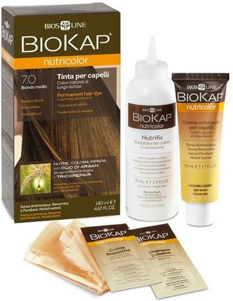 Biokap Nutricolor Farba Koloryzująca Do Włosów Kolor 7.0 Średni Blond 140ml