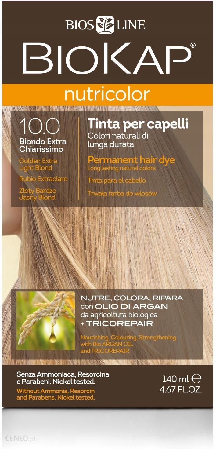 Biokap Nutricolor Farba Koloryzująca Do Włosów 10.0 Złoty Bardzo Jasny Blond 140ml