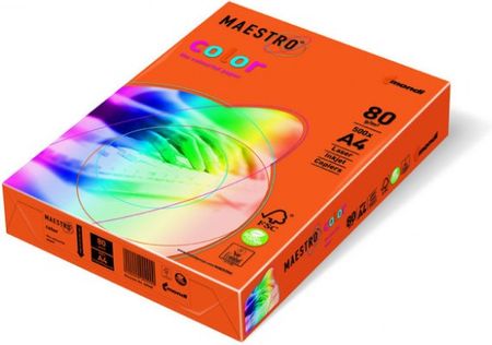 Mondi Papier Ksero Kolorowy Maestro Color A4, 160G, Pomarańcz