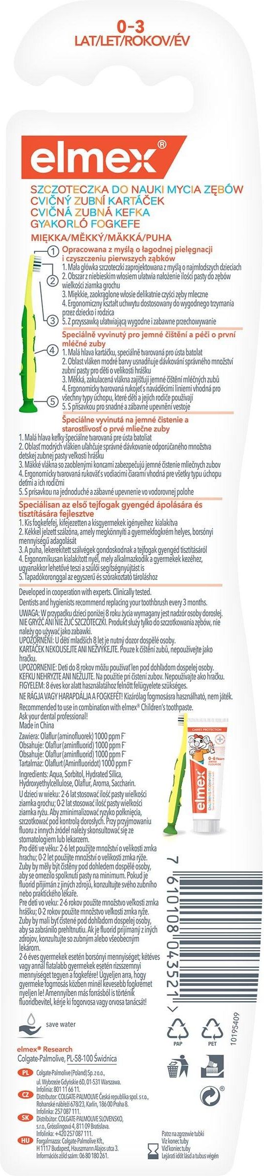 elmex Kids szczoteczka do zębów dla dzieci 0-3 lat miękka 1 szt. - zdjęcie 3 elmex Kids szczoteczka do zębów dla dzieci 0-3 lat miękka 1 szt.