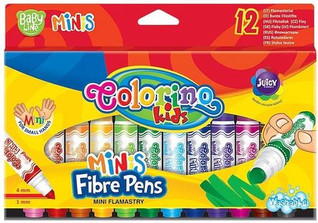 Colorino Kids Flamastry Mini Zmywalne 12 kolorów 32117PTR