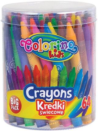 Colorino Kids Kredki świecowe 64 kolory wiaderko 33008PTR