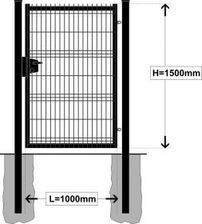 Zdjęcie Plast-Met Furtka Czarna Lewa Solid F-4W H=1500mm - Kielce