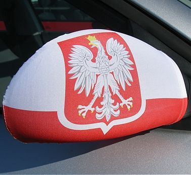 Flagi Polski Z Godłem Na Lusterko - 2 Szt.