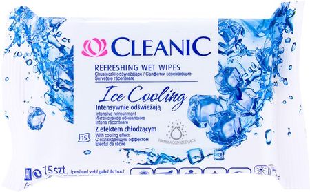 CLEANIC ICE COOLING Chusteczki odświeżające z efektem chłodzenia 15szt