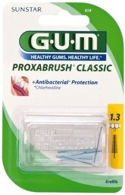 GUM Butler Proxabrush Classic 514 Końcówki do przestrzeni międzyzębowych 1.3mm 8szt. żółte