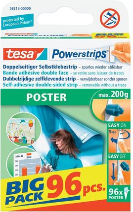 Tesa POWERSTRIPS Plastry do plakatów biały (58213)