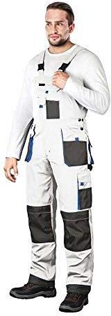 Pantaloni Protettivi Corti Leber&Hollman – Bianco/Grigio/Blu – Taglia S Con Tante Tasche