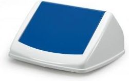 Durable Durabin Flip-Lid 40 Square Pokrywa Do Pojemnika 40 L, Prostokątna, Biało-Niebieska