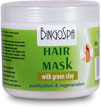 BINGOSPA Maska do włosów z zieloną glinką 500 g