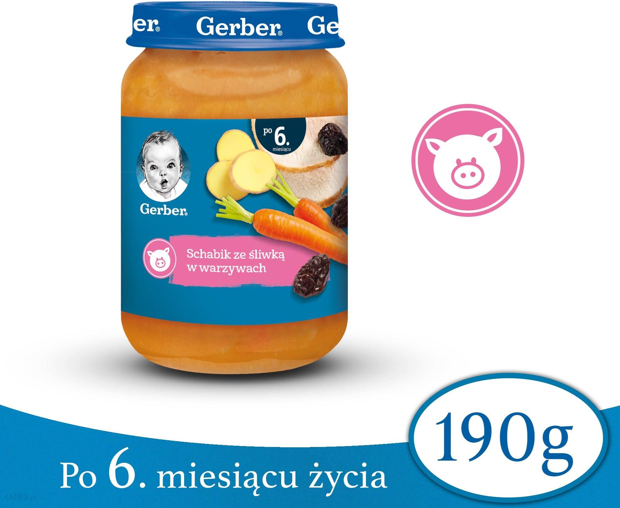 Gerber Obiadek Schabik Ze Śliwką W Warzywach dla niemowląt po 6 Miesiącu 190g