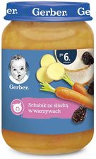 Gerber Obiadek Schabik Ze Śliwką W Warzywach dla niemowląt po 6 Miesiącu 190g - Dania dla dzieci