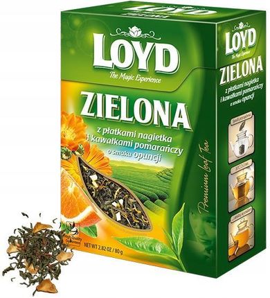 LOYD TEA Herbata zielona liściasta z płatkami nagietka 80g