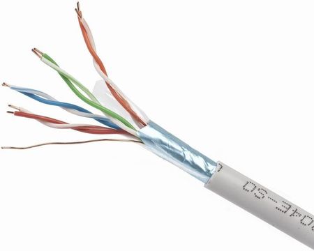 Gembird kabel instalacyjny skrętka FTP, 4x2, kat. 6, drut AL-CU, 100m, szary (FPC-6004-SOL/100)