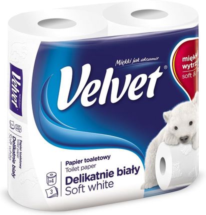 Velvet Papier toaletowy Delikatnie Biały 4 rolki