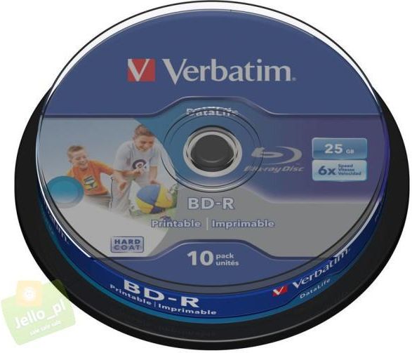No nik Danych Verbatim 1x10 BD R Blu Ray 25GB 6x Speed DL Wide 