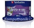 Verbatim DVD+R(50-pack)DoubleLayer/Spindle/8X/8.5GB/Printable/NoID (43703)
