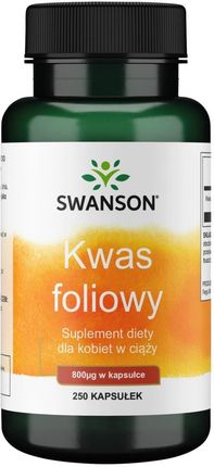 Swanson Kwas foliowy 800mcg 250 szt.