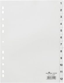 Durable Przekładki Pp A4 Białe, Nadrukowane Indeksy, 1-12 6112