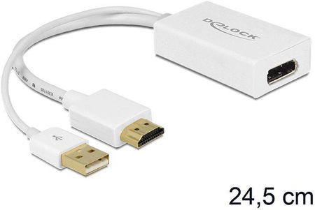Delock adapter HDMI(F)->Displayport(F) zasilanie USB (62496)