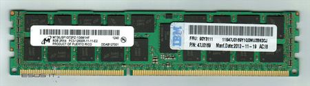 Micron RAM 8GB  ECC REGISTERED DDR3 2Rx4 1600MHz  PC3-12800 RDIMM  (MT36JSF1G72Pz-1G6M1HF)