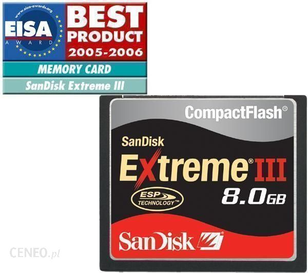 Karta pamięci do aparatu SanDisk Extreme III CompactFlash 8GB