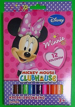 Astra Kredki 12 Kolorów Trójkątne Jumbo Minnie Disney