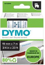 Zdjęcie DYMO Taśma D1, 19mmx7m, niebieski/biały - Dąbrowa Tarnowska