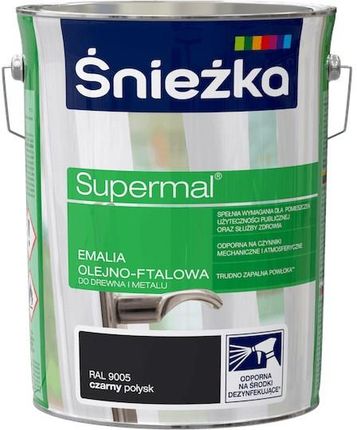 Śnieżka Supermal Emalia Olejno-Ftalowa RAL9005 czarny 5l