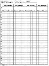 Zdjęcie Lemi Druk Rejestr Czasu Pracy A4 - Konstantynów Łódzki