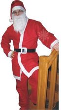 Strój Mikołaja dla dorosłych na Boże Narodzenie / Mikołajki: czapka, broda, bluza, spodnie, pasek,  uniwersalny, - zdjęcie 1