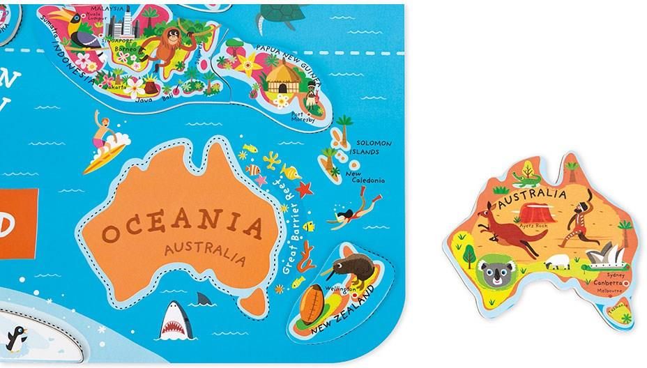 Janod Puzzle Magnetyczne Mapa Świata J05504