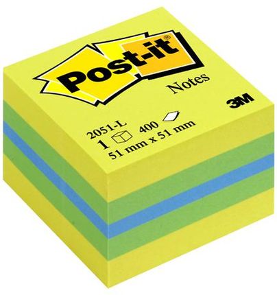 Post-It Karteczki Samoprzylepne 3M Mini Kostka Samoprzylepna Cytrynowa 400 Kartek 51X51Mm 2051L (S2051L)