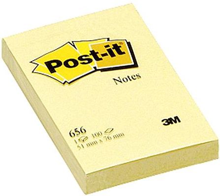 Post-It Karteczki Samoprzylepne 3M Żółte 51X76Mm 656 (S656)