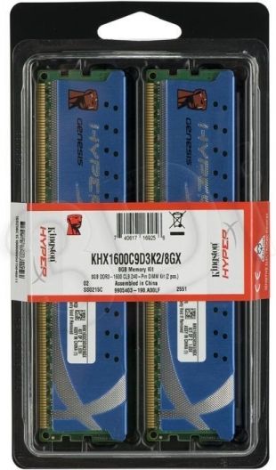 Kingston DDR3 HyperX Blu 4GB/1600 (2x2GB) Dual XMP CL9 (KHX1600C9D3B1K2 ...
